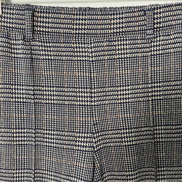 Land's End Women's Sport Knit Tapered Leg Pull On Pants Navy Plaid Size M - Picture 3 of 11